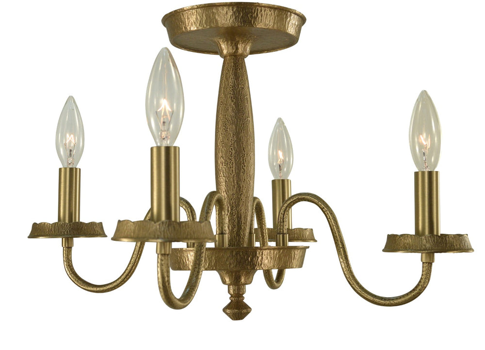 Framburg 4-light Distressed Brass Matera Semi-flush Ceiling Fixture – Handcrafted Italian Elegance For Your Home Brushed Brass Metal 5782 Br