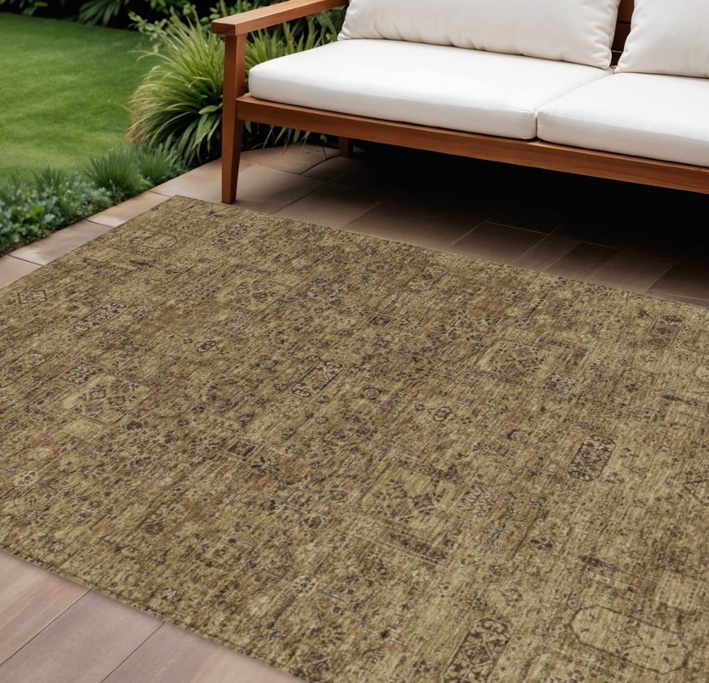 HomeRoots 9' Durable Floral Indoor Outdoor Area Rug - Stylish, Machine Washable, Perfect for High-Traffic Spaces 9' X 12' 578200