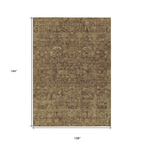 Homeroots 3' Charcoal And Silver Floral Area Rug - Washable, Indoor-outdoor, Stain Resistant, Durable Design 9' X 12' Polyester 578200