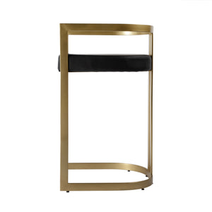 Clarence Faux Leather & Metal Bar Height Stool 5782034 Black Butler Specialty