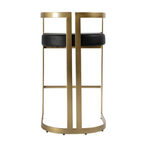 Clarence Faux Leather & Metal Bar Height Stool 5782034 Black Butler Specialty