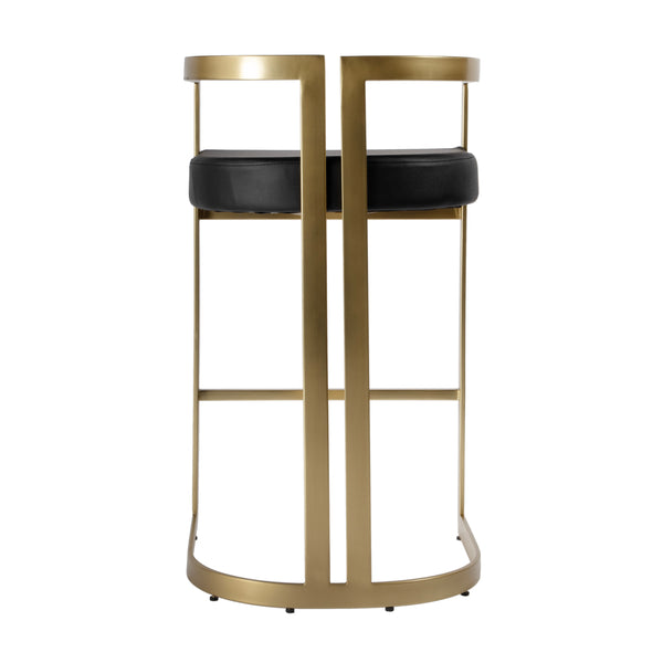 Clarence Faux Leather & Metal Bar Height Stool 5782034 Black Butler Specialty