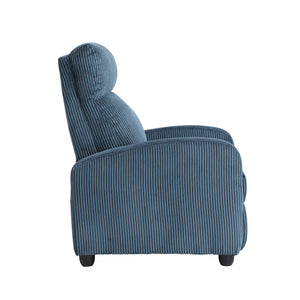 English Elm Modern Parsons Push Back Recliner Chair in Soft Corduroy Fabric — Sleek Comfortable Living Room Lounger with Solid Wood Frame and Easy Recline Mechanism Blue 30 L x 27 W x 21.5 H B011P395851
