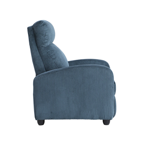 English Elm Modern Parsons Push Back Recliner Chair in Soft Corduroy Fabric — Sleek Comfortable Living Room Lounger with Solid Wood Frame and Easy Recline Mechanism Blue 30 L x 27 W x 21.5 H B011P395851