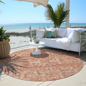 Homeroots 3' Charcoal And Silver Floral Area Rug - Washable, Indoor-outdoor, Stain Resistant, Durable Design 8' Round Polyester 578210