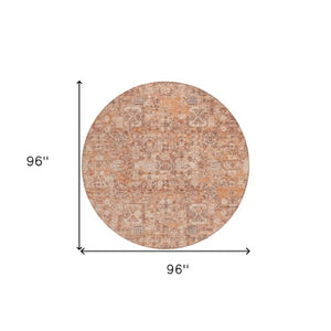 Homeroots 3' Charcoal And Silver Floral Area Rug - Washable, Indoor-outdoor, Stain Resistant, Durable Design 8' Round Polyester 578210