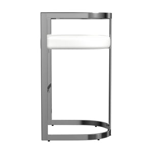 Butler Specialty Clarence Modern Faux Leather Counter Stool With Sturdy Iron Frame For Stylish Kitchen Seating White Stainless Steel,Plyboard,Foam,Faux Leather 5782220-butler