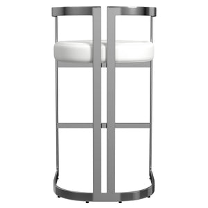 Butler Specialty Clarence Modern Faux Leather Counter Stool With Sturdy Iron Frame For Stylish Kitchen Seating White Stainless Steel,Plyboard,Foam,Faux Leather 5782220-butler