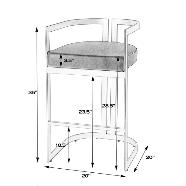 Butler Specialty Clarence Modern Faux Leather Counter Stool With Sturdy Iron Frame For Stylish Kitchen Seating White Stainless Steel,Plyboard,Foam,Faux Leather 5782220-butler