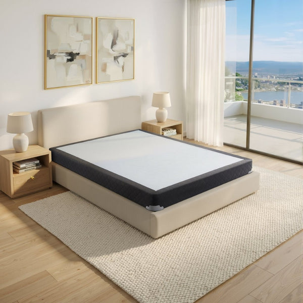 English Elm Maynard Grey Fabric Twin Low Profile Box Spring with Metal Frame Usa Made B062P468079