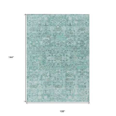 Homeroots 3' Charcoal And Silver Floral Area Rug - Washable, Indoor-outdoor, Stain Resistant, Durable Design 9' X 12' Polyester 578230