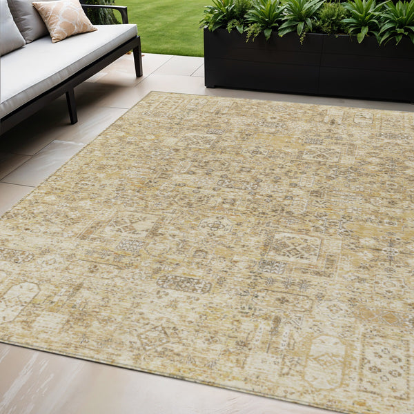 Homeroots 3' Charcoal And Silver Floral Area Rug - Washable, Indoor-outdoor, Stain Resistant, Durable Design 5' X 8' Polyester 578233
