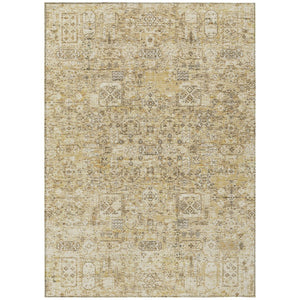 HomeRoots 5' Wheat Beige and Gray Floral Area Rug – Durable, Washable Design for Indoor and Outdoor Spaces 5' X 8' 578233