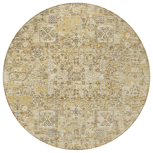 Homeroots 3' Charcoal And Silver Floral Area Rug - Washable, Indoor-outdoor, Stain Resistant, Durable Design 8' Round Polyester 578234