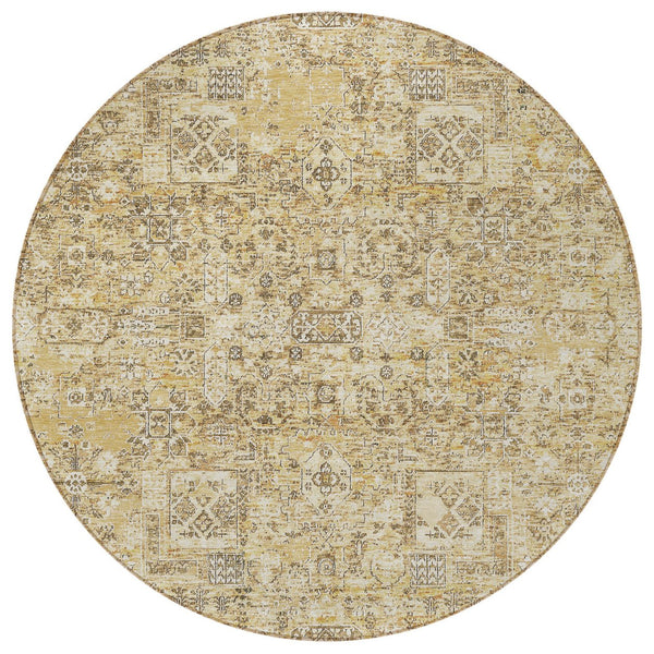 Homeroots 3' Charcoal And Silver Floral Area Rug - Washable, Indoor-outdoor, Stain Resistant, Durable Design 8' Round Polyester 578234