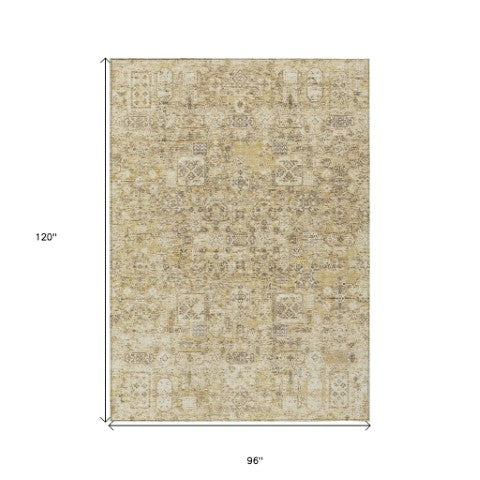 Homeroots 3' Charcoal And Silver Floral Area Rug - Washable, Indoor-outdoor, Stain Resistant, Durable Design 8' X 10' Polyester 578235