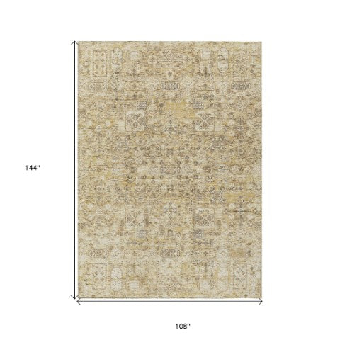 Homeroots 3' Charcoal And Silver Floral Area Rug - Washable, Indoor-outdoor, Stain Resistant, Durable Design 9' X 12' Polyester 578236