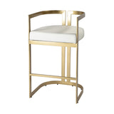 Clarence Faux Leather & Metal Bar Height Stool 5782402 White Butler Specialty