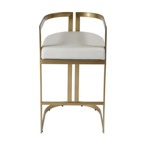 Clarence Faux Leather & Metal Bar Height Stool 5782402 White Butler Specialty
