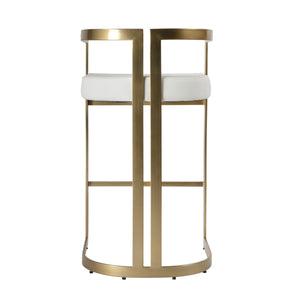 Clarence Faux Leather & Metal Bar Height Stool 5782402 White Butler Specialty