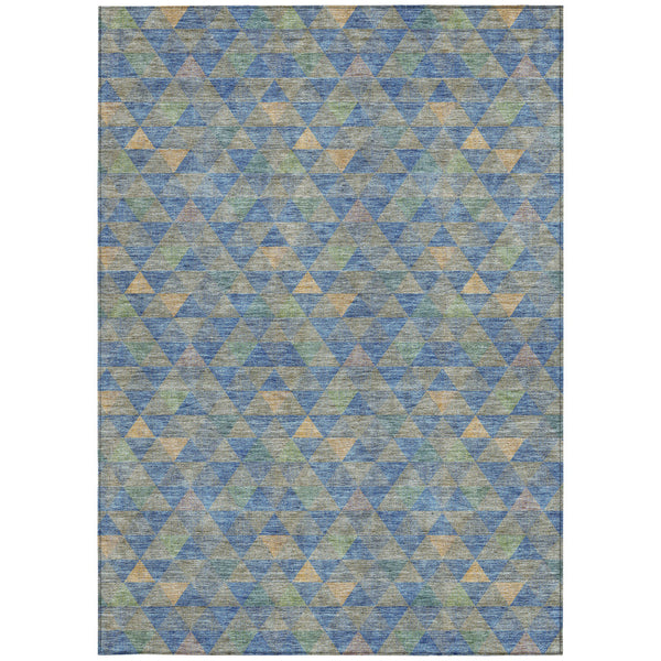 Homeroots 3' Beige Tan And Taupe Geometric Washable Area Rug For Indoor And Outdoor Spaces - Durable Design 8' X 10' Polyester 578247