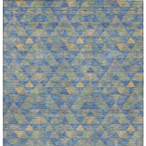 Homeroots 3' Beige Tan And Taupe Geometric Washable Area Rug For Indoor And Outdoor Spaces - Durable Design 9' X 12' Polyester 578248