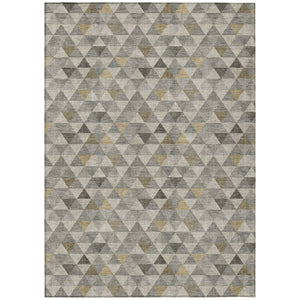 HomeRoots 5' Modern Geometric Taupe Beige Tan Area Rug - Durable, Washable for Indoor & Outdoor Spaces 8' X 10' 578259
