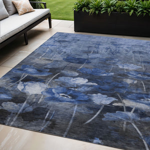 Homeroots 3' Beige Taupe Floral Washable Area Rug For Indoor And Outdoor Spaces - Stylish And Durable Design 5' X 8' Polyester 578269