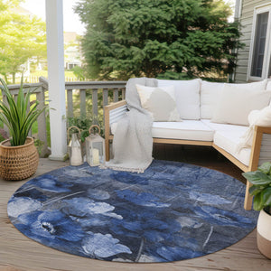 Homeroots 3' Beige Taupe Floral Washable Area Rug For Indoor And Outdoor Spaces - Stylish And Durable Design 8' Round Polyester 578270