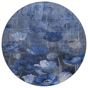 Homeroots 3' Beige Taupe Floral Washable Area Rug For Indoor And Outdoor Spaces - Stylish And Durable Design 8' Round Polyester 578270