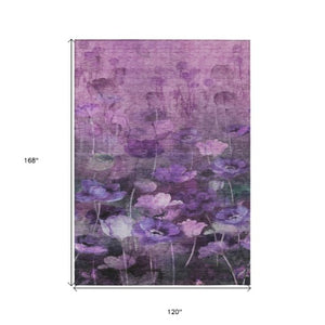 Homeroots 3' Beige Taupe Floral Washable Area Rug For Indoor And Outdoor Spaces - Stylish And Durable Design 10' X 14' Polyester 578279