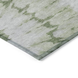 Homeroots 3' Artichoke Green Abstract Indoor Outdoor Area Rug – Stylish, Washable, And Stain Resistant Design 3' X 5' Polyester 578286