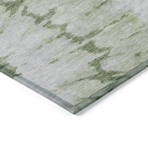 Homeroots 3' Artichoke Green Abstract Indoor Outdoor Area Rug – Stylish, Washable, And Stain Resistant Design 3' X 5' Polyester 578286