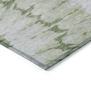 Homeroots 3' Artichoke Green Abstract Indoor Outdoor Area Rug – Stylish, Washable, And Stain Resistant Design 10' X 14' Polyester 578291