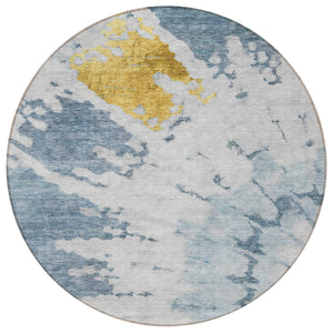 Homeroots 3' Artichoke Green Abstract Indoor Outdoor Area Rug – Stylish, Washable, And Stain Resistant Design 8' Round Polyester 578294