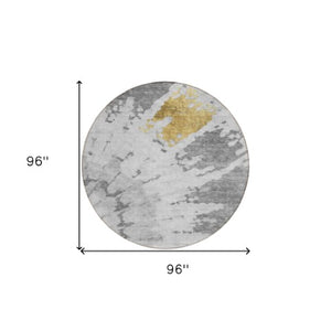 Homeroots 3' Artichoke Green Abstract Indoor Outdoor Area Rug – Stylish, Washable, And Stain Resistant Design 8' Round Polyester 578300