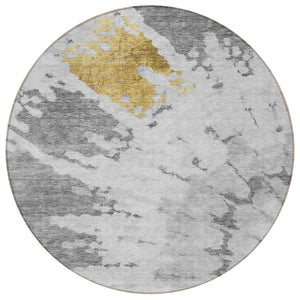 Homeroots 3' Artichoke Green Abstract Indoor Outdoor Area Rug – Stylish, Washable, And Stain Resistant Design 8' Round Polyester 578300