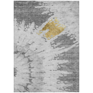HomeRoots 9' Modern Abstract Gray Silver Charcoal Area Rug - Durable, Washable, Indoor/Outdoor Design for Style 9' X 12' 578302