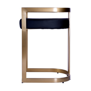 Clarence Faux Leather & Metal Low Back Dining Height Stool 5783034 Black Butler Specialty