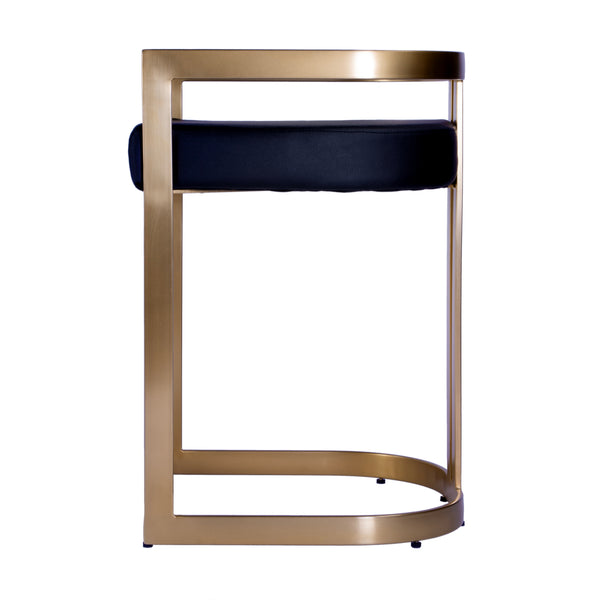 Clarence Faux Leather & Metal Low Back Dining Height Stool 5783034 Black Butler Specialty