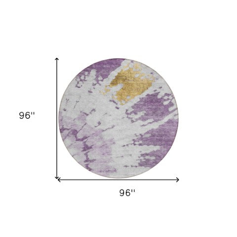 Homeroots 3' Artichoke Green Abstract Indoor Outdoor Area Rug – Stylish, Washable, And Stain Resistant Design 8' Round Polyester 578306