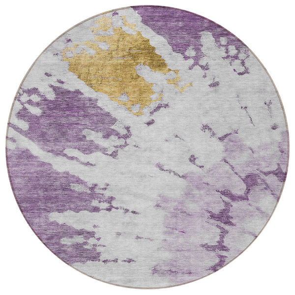 Homeroots 3' Artichoke Green Abstract Indoor Outdoor Area Rug – Stylish, Washable, And Stain Resistant Design 8' Round Polyester 578306