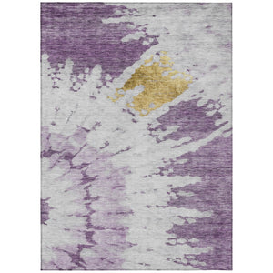 HomeRoots 5' Purple and Lavender Abstract Washable Area Rug - Stylish, Durable Design for Indoor & Outdoor Use 8' X 10' 578307