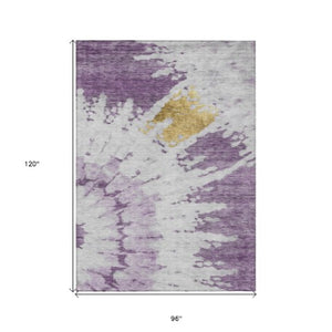 Homeroots 3' Artichoke Green Abstract Indoor Outdoor Area Rug – Stylish, Washable, And Stain Resistant Design 8' X 10' Polyester 578307