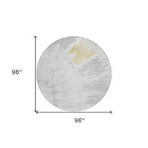 Homeroots 3' Artichoke Green Abstract Indoor Outdoor Area Rug – Stylish, Washable, And Stain Resistant Design 8' Round Polyester 578312