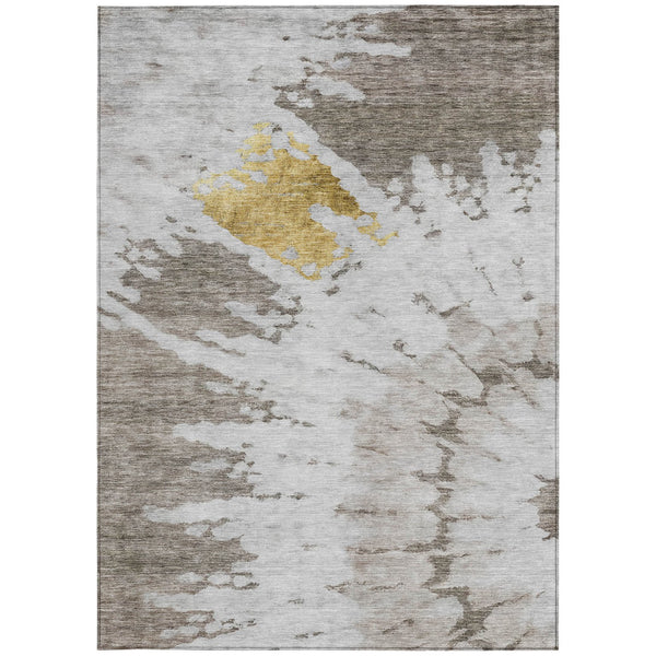 Homeroots 3' Artichoke Green Abstract Indoor Outdoor Area Rug – Stylish, Washable, And Stain Resistant Design 5' X 8' Polyester 578317