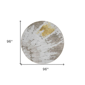 Homeroots 3' Artichoke Green Abstract Indoor Outdoor Area Rug – Stylish, Washable, And Stain Resistant Design 8' Round Polyester 578318