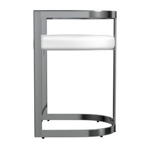 Butler Specialty Clarence Modern Faux Leather Counter Stool With Sturdy Iron Frame For Stylish Kitchen Seating White Stainless Steel,Plyboard,Foam,Faux Leather 5783220-butler