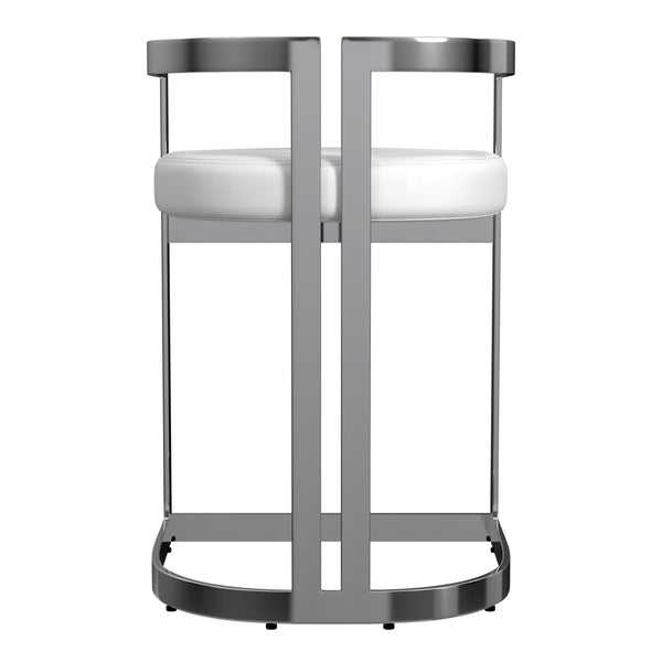 Butler Specialty Clarence Modern Faux Leather Counter Stool With Sturdy Iron Frame For Stylish Kitchen Seating White Stainless Steel,Plyboard,Foam,Faux Leather 5783220-butler