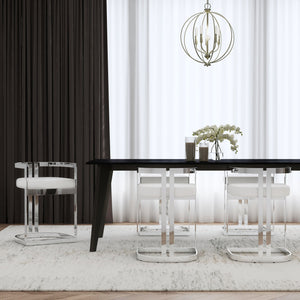 Butler Specialty Clarence Modern Faux Leather Counter Stool With Sturdy Iron Frame For Stylish Kitchen Seating White Stainless Steel,Plyboard,Foam,Faux Leather 5783220-butler